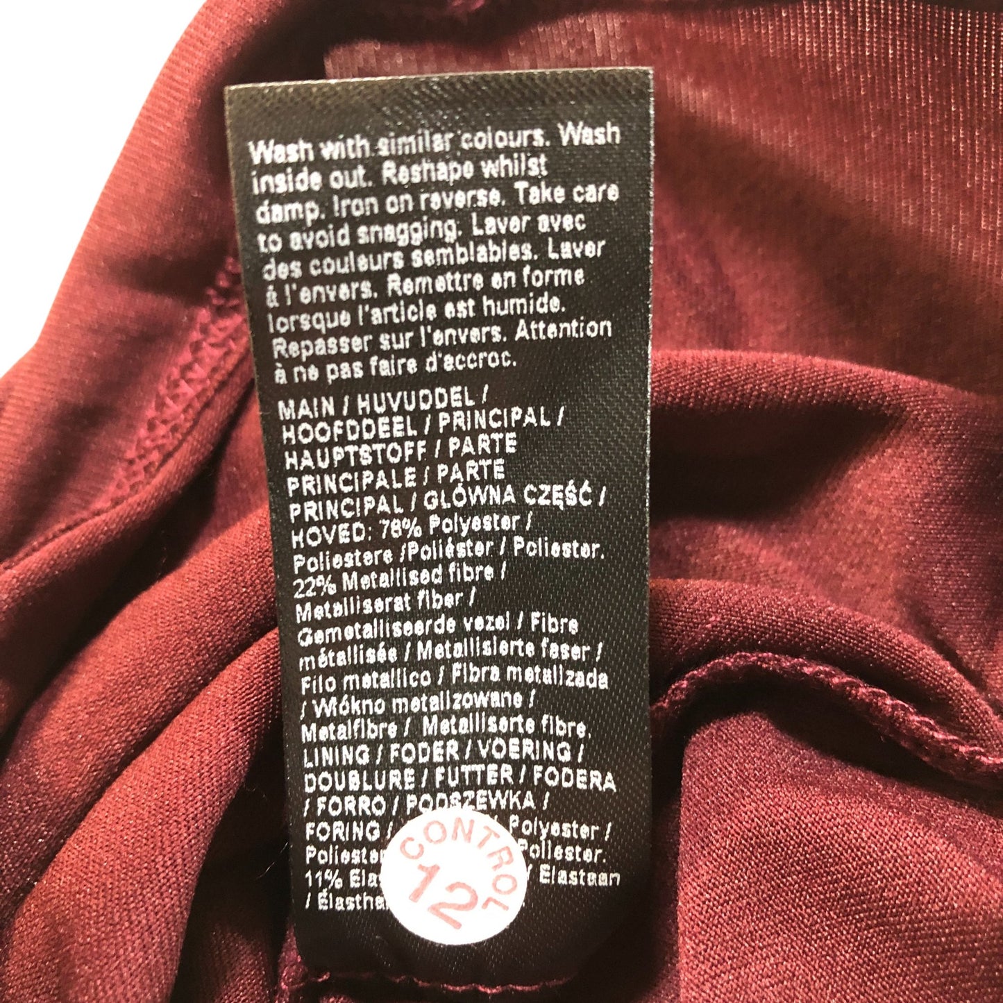 River Island Layered Midi Dress UK6 Women's Purple Burgundy Metallic Detail