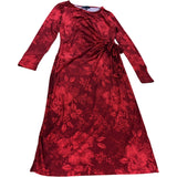 Crew Clothing Company Floral Midi Dress Size 8 Women's Long Sleeve Red