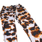 Women's Nightwear Orange Brown Animal Print Jogger Pants UK12