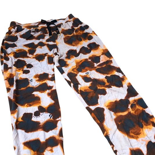Women's Nightwear Orange Brown Animal Print Jogger Pants UK12