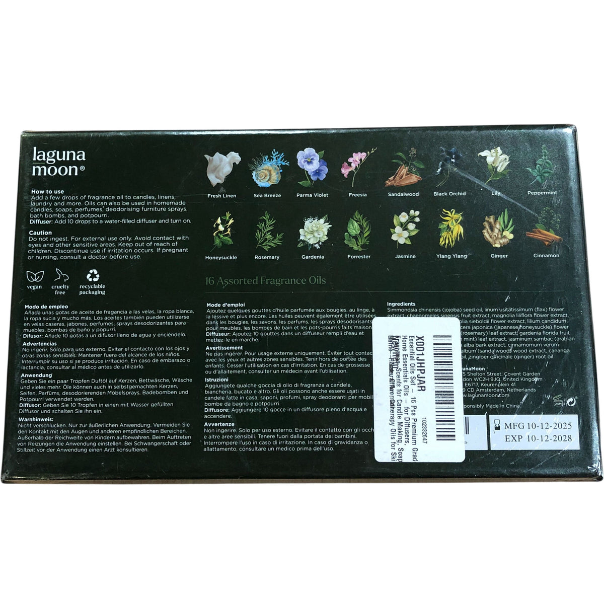 Laguna Moon Fragrance Oil Gift Set 16 Assorted Oils 10ml