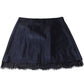 River Island Black Skirt UK12 Women's Lace Trim A-Line Style Satin Material