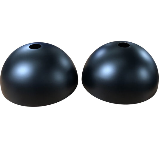 Stylish Black Metal Lamp Shades Pair Modern Dome Design Lighting 6"x12"