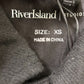 River Island Casual Shirt XS Men's Black Snap Button Pockets Stylish Design