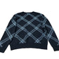 River Island Sweater Crew Neck Size Medium Men's Black Plaid Cotton Blend