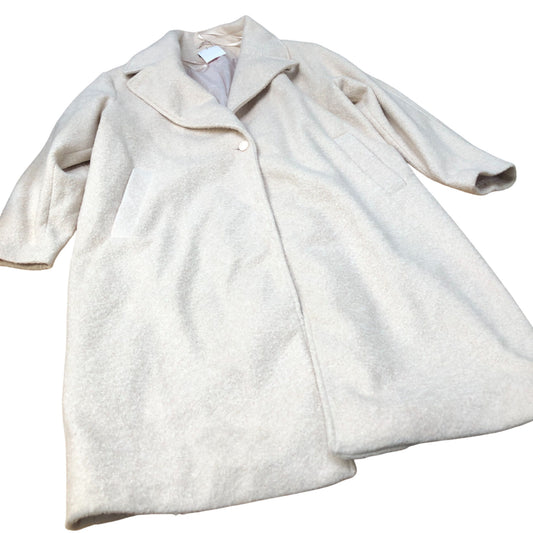 Longline Coat Women's Warm Soft Cream Polyester Outerwear UK22