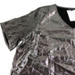 Top Size 18 Women's V Neck Short Sleeve Metallic Silver