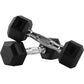 Pyshckal Hex Dumbbells Set 2.5kg Black Weight Training Fitness Equipment 5kg x 2