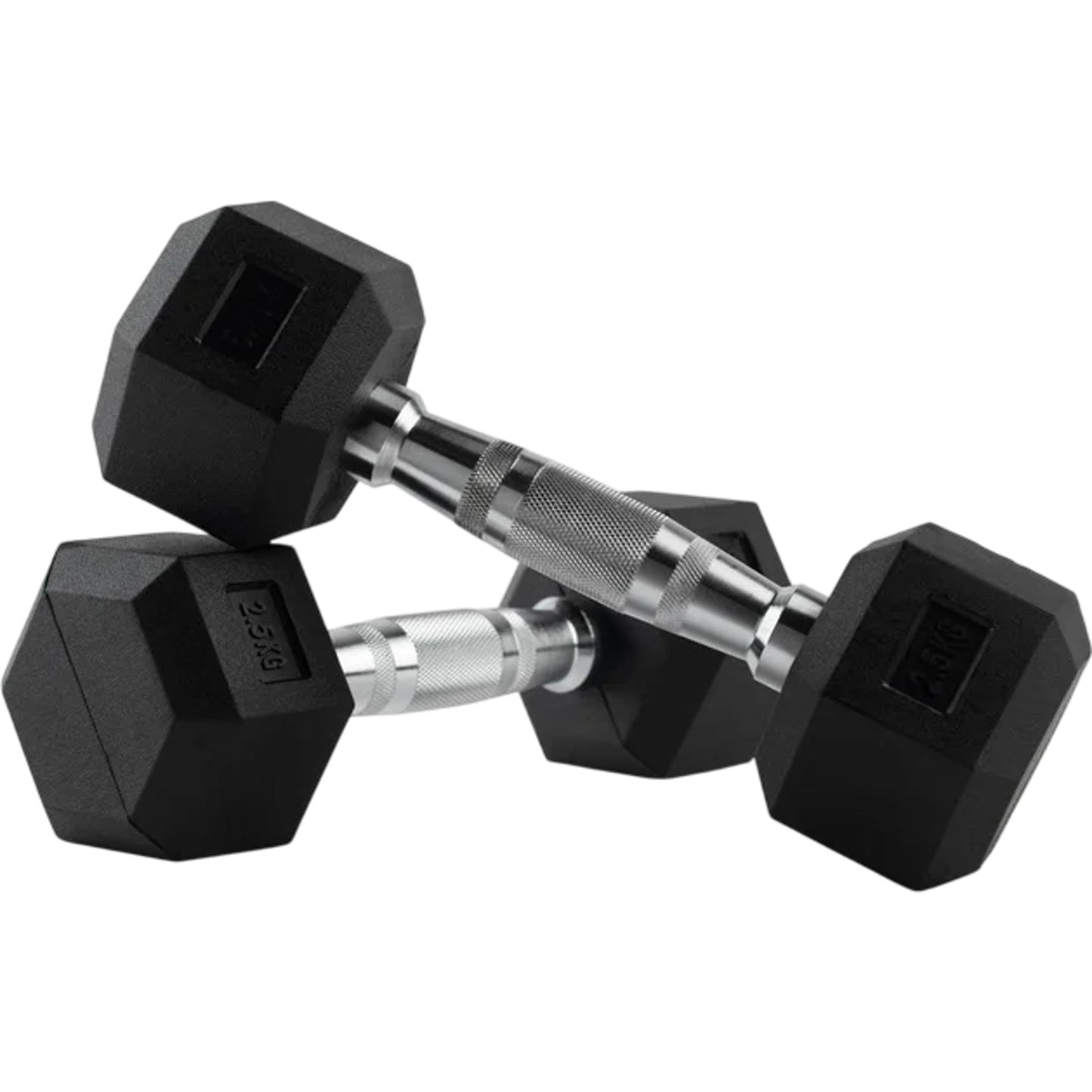 Pyshckal Hex Dumbbells Set 2.5kg Black Weight Training Fitness Equipment 5kg x 2