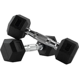 Pyshckal Hex Dumbbells Set 2.5kg Black Weight Training Fitness Equipment 5kg x 2