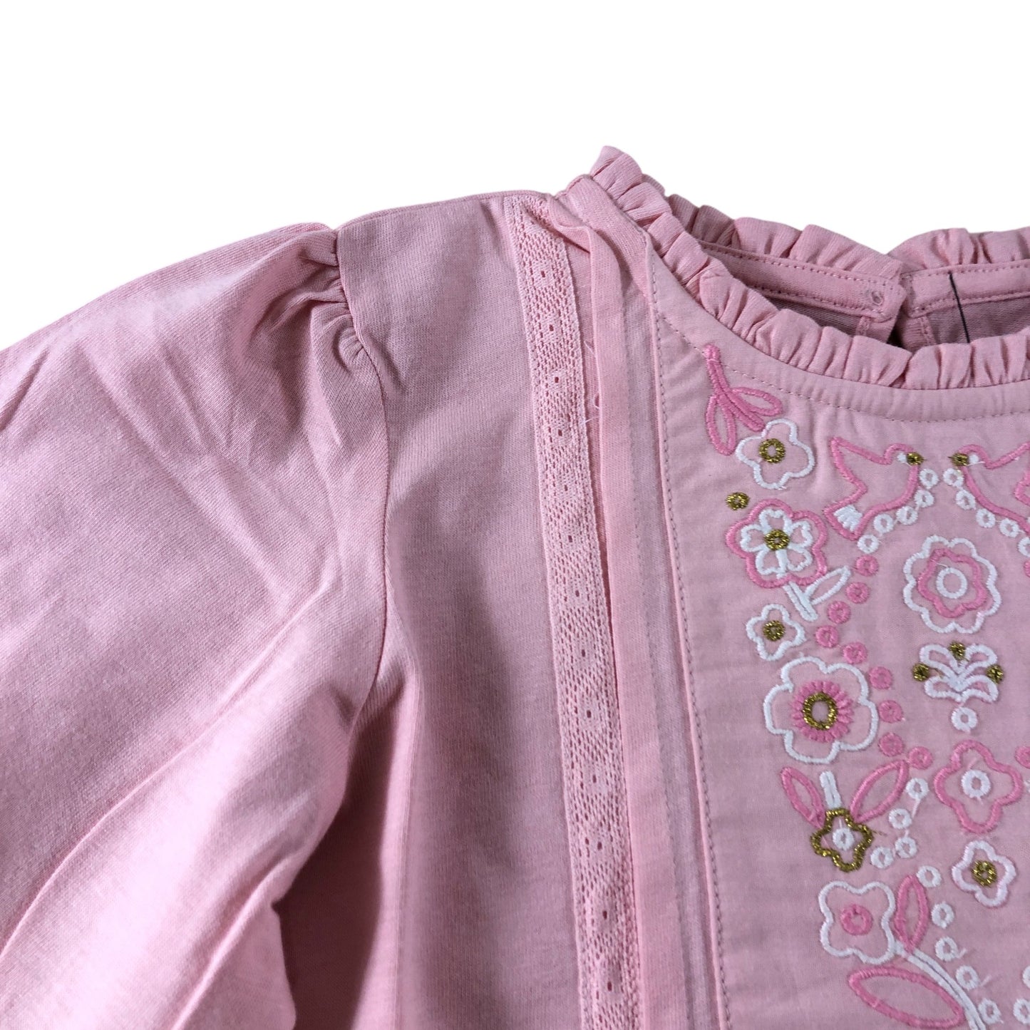 Mini Boden Pink Embroidered Top - 6-7 Years