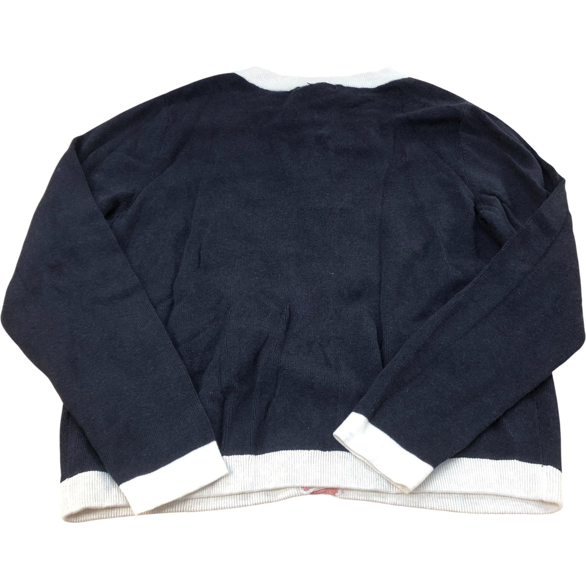 Organic Cotton Navy Cardigan Women's Size UK L Button Front Casual Wear
