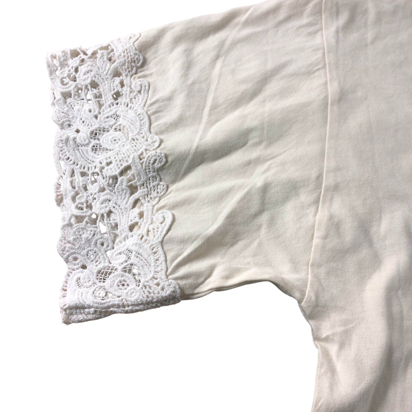 River Island Women's Relaxed Fit Top UK18 Lace Trim Detail Ivory Cream Color