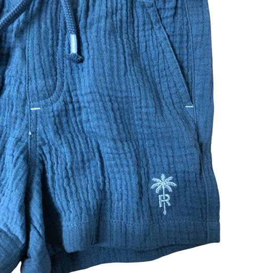 River Island Mini Boys Blue Shorts Size 2-3 Years Lightweight Casual Wear