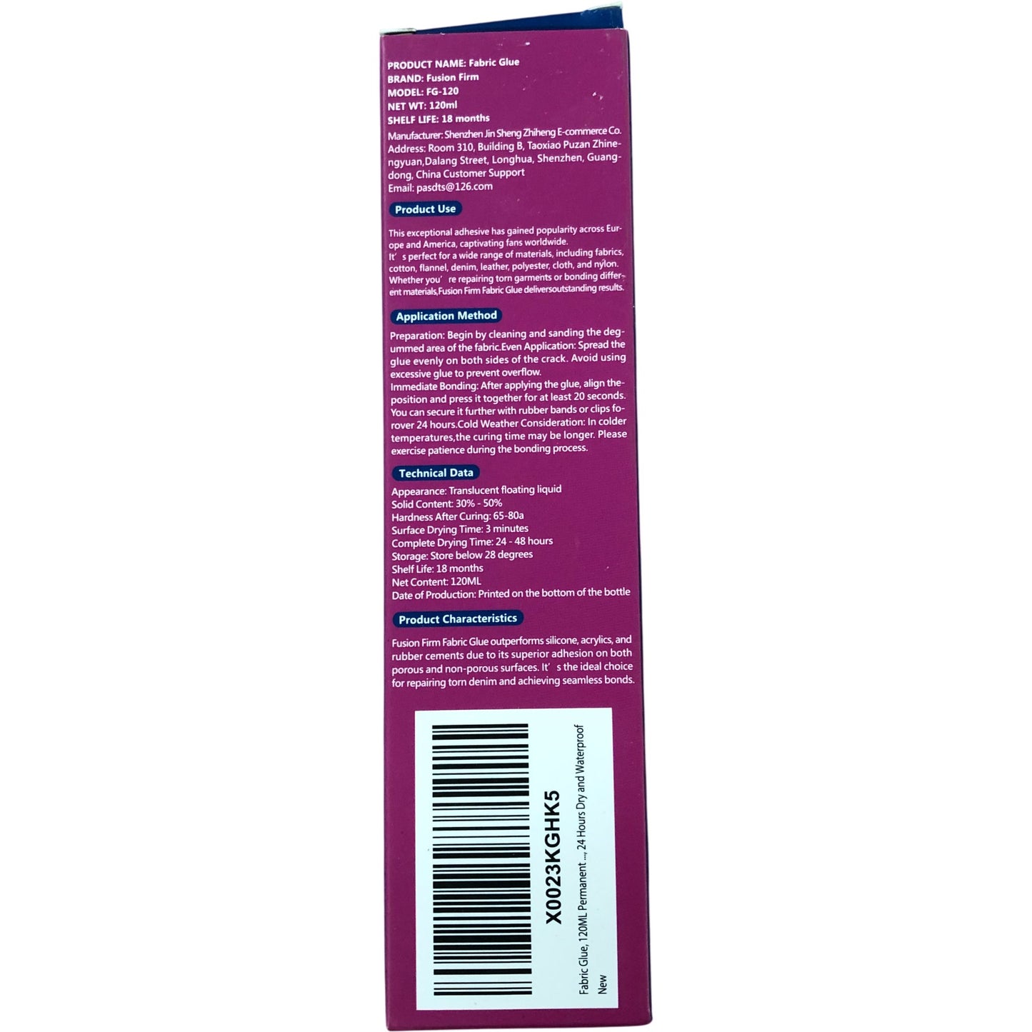 FusionFirm Fabric Glue 120ml Waterproof Flexible Transparent Craft Glue