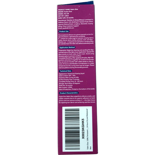 FusionFirm Fabric Glue 120ml Waterproof Flexible Transparent Craft Glue