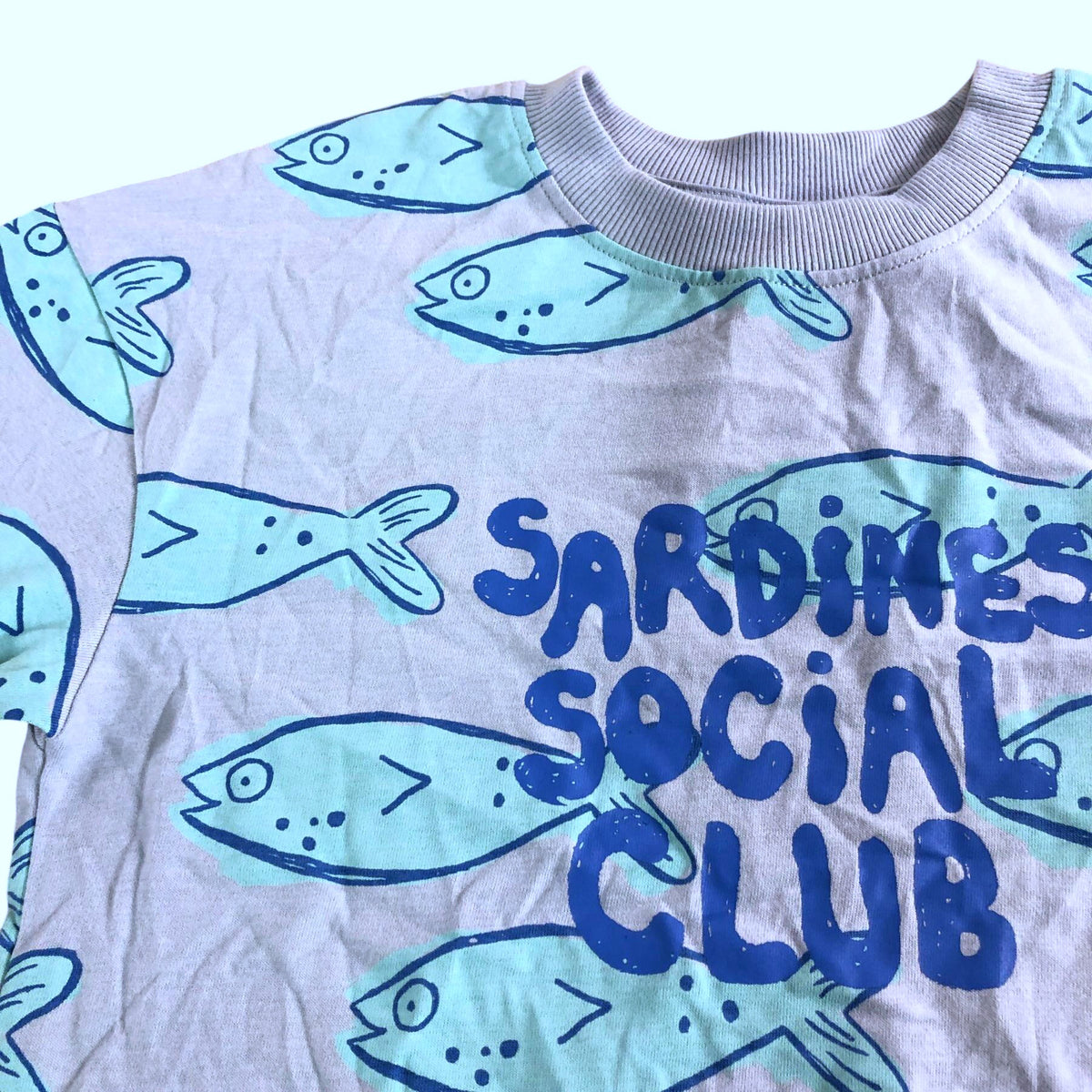 Blue Sardines Social Club T-Shirt 2-3 Years Kids Cotton