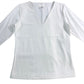 Branded Long Sleeve Top Women's White V Neck Stretch Material Size 12