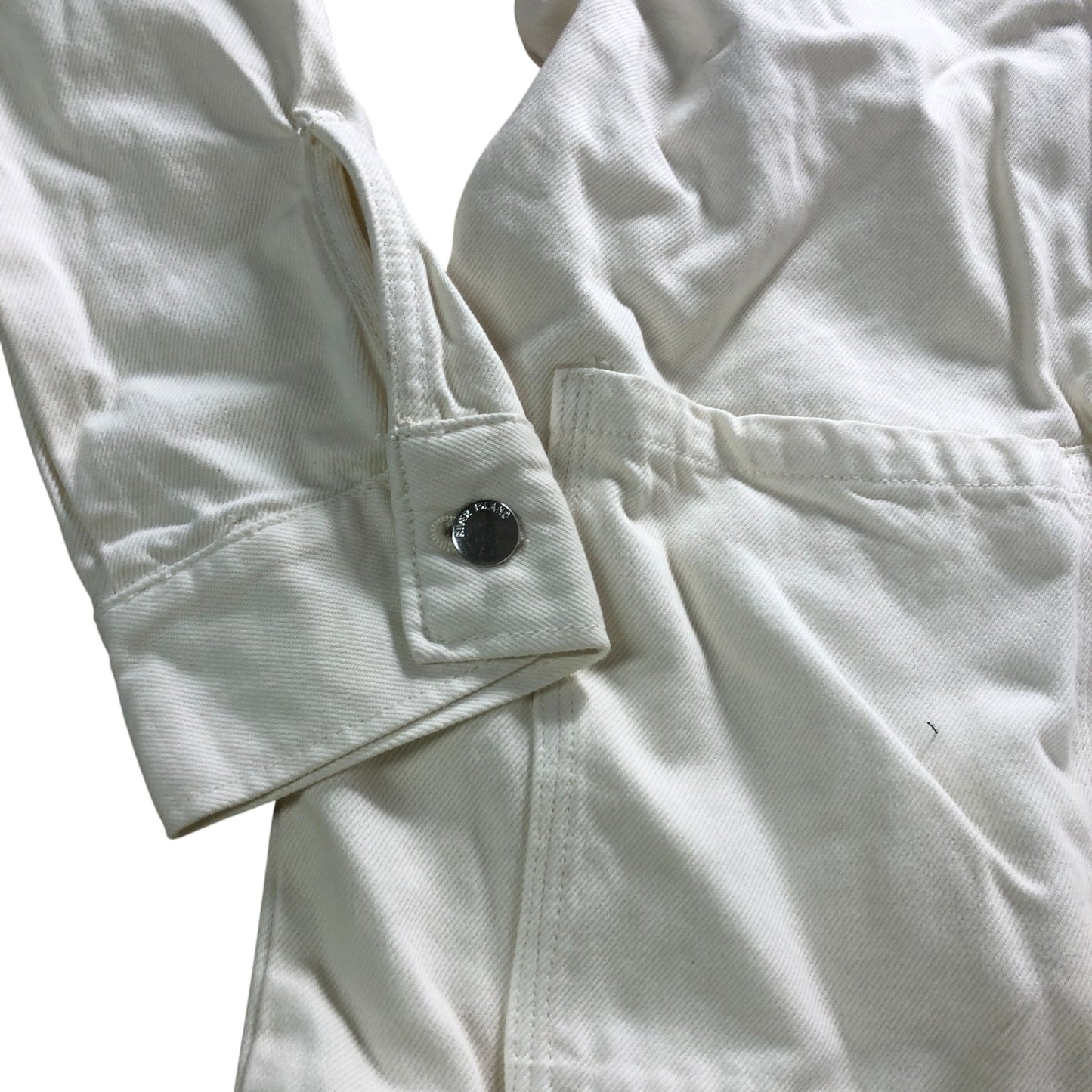 River Island Women's Jumpsuit UK14 Cotton Long Sleeve Utility White