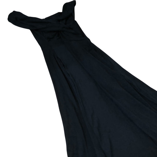 Maxi Dress Women's Black Cross Detail Partywear UK4