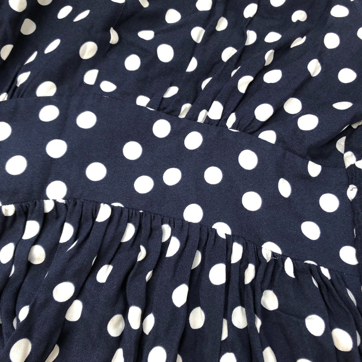 Baukjen Polka Dot Midi Dress UK12 Women's Viscose Navy White Casual Style