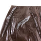 River Island Faux Fur Trim Skirt UK10 Women's Brown Patent