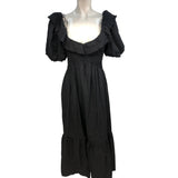 River Island Studio Black Dress UK14 Women's Puff Sleeve Ruffle Design