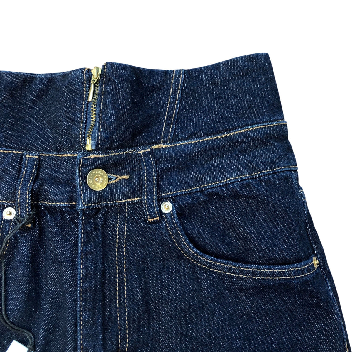 River Island Wide Leg Jeans Dark Blue