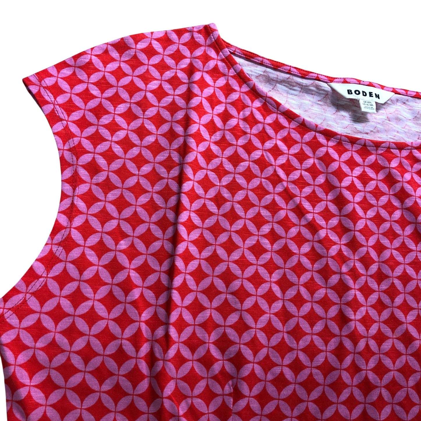 Pink Geometric Jersey Dress - Size 20