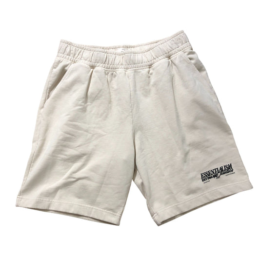 River Island Men's Elasticated Waist Shorts Size S Cream Cotton Casual