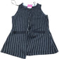 River Island Button Front Vest Size 12 Women's Striped Sleeveless Casual Top