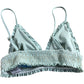 River Island Women's Aqua Blue Ruffled Triangle Bikini Top Swimwear Size 8