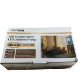 Lightnum LED Curtain Lights 306 LEDs Warm White Cool White 8 Modes IP44