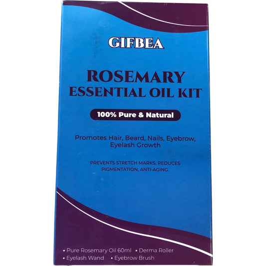 GIFBEA Rosemary Essential Oil Kit 60ml Pure Natural Hair Growth Derma Roller