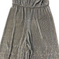River Island Shiny Pleated Jumpsuit Size M Women's Gold Metallic Lounge Wear