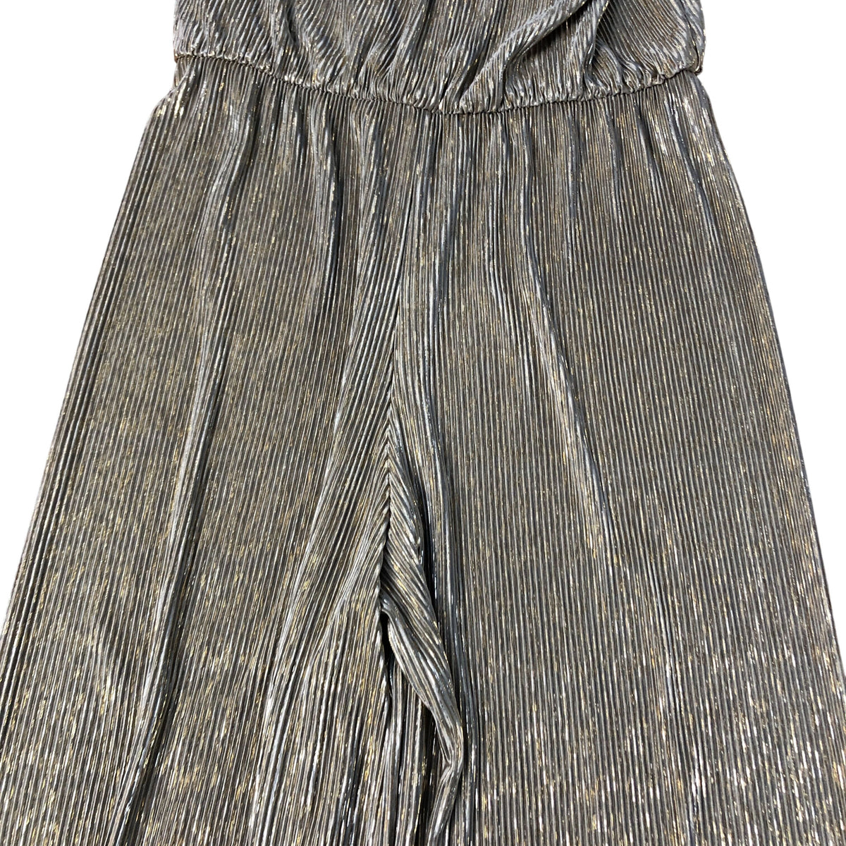 River Island Shiny Pleated Jumpsuit Size M Women's Gold Metallic Lounge Wear