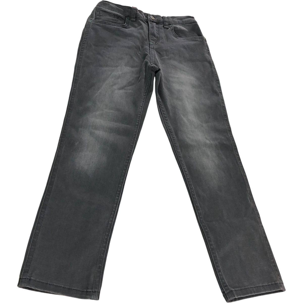 Kids' Charcoal Grey Elastic Waist Jeans Size 7-8 Years Soft Stretch Casual Wear