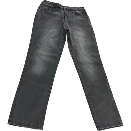 Kids' Charcoal Grey Elastic Waist Jeans Size 7-8 Years Soft Stretch Casual Wear