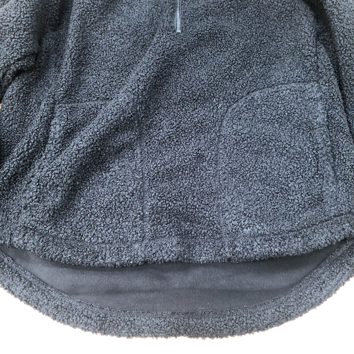 Quarter Zip Fleece Jacket Medium Unisex Soft Black Warm Cozy