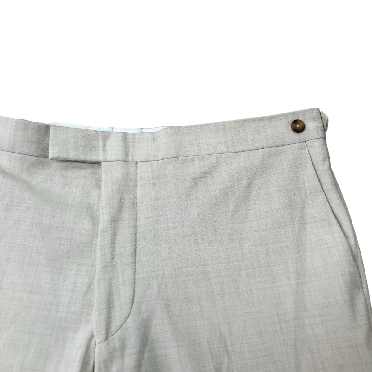 Trousers 38 Inch Men's Beige Tailored Style Lightweight Wool Blend