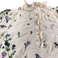 River Island Floral Ruffle Blouse UK8 Women's Cream Lightweight Viscose Top