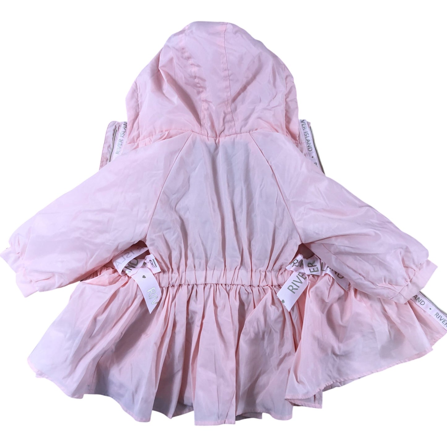 River Island Pink Hooded Coat 18 24 Months Baby Girls Quilted Outerwear