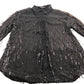River Island Black Long Sleeve Sequin Fringe Shirt UK16 Women's