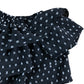 River Island Girls Black Ruffled Off Shoulder Top Size 5-6 Years Polka Dot