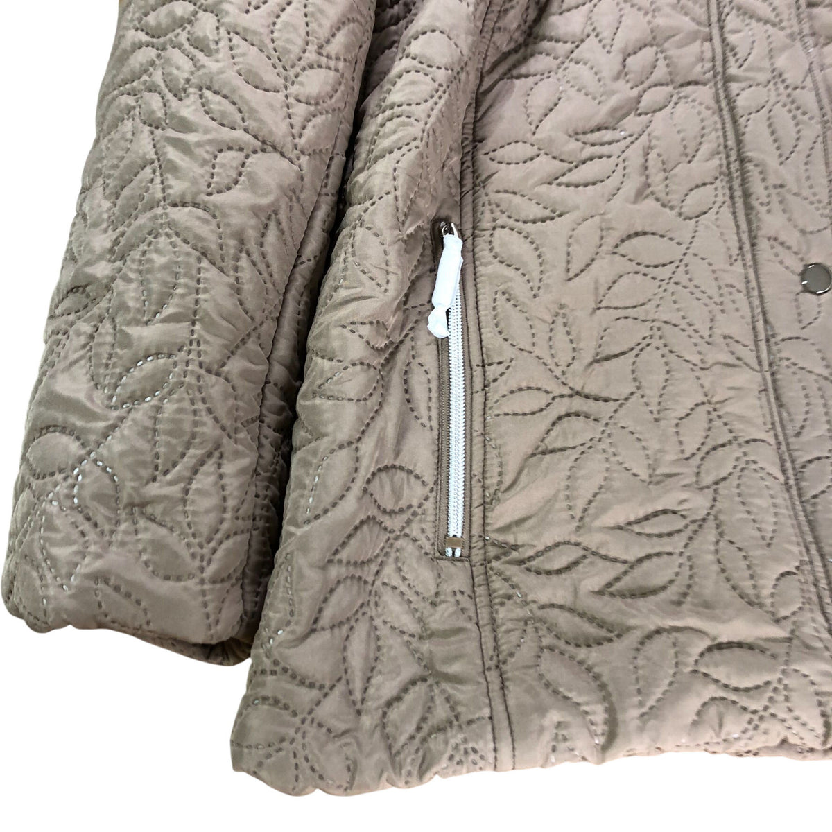 Quilted Coat UK20 Women's Taupe Long Sleeve Hooded