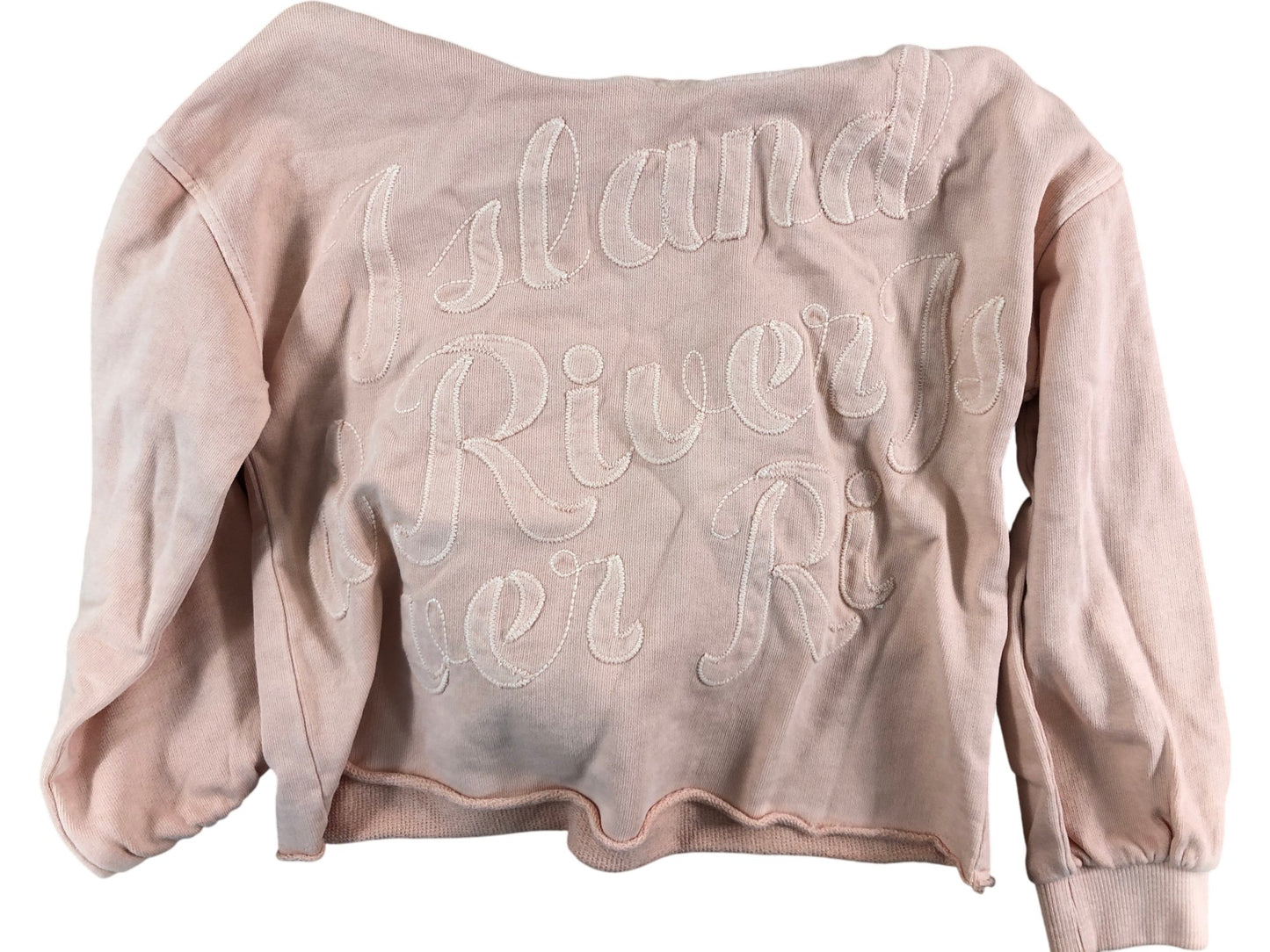 River Island Mini Girls Hoodie Size 4-5 Years Pink Cotton Pullover With Logo