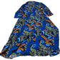 Long Sleeve Shirt Dress UK6 Women's Floral Patterns Viscose Blue Orange