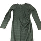 Long Sleeve Dress Women's Olive Green Textured Maxi XS