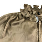 Branded Gold Ruffle Satin Blouse - Size 8