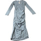 River Island Long Sleeve Wrap Maxi Dress Women's Grey Ruched Design UK8